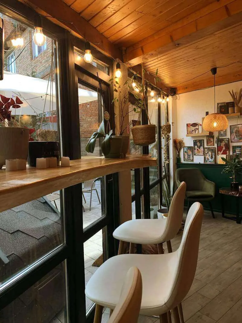 Warm, relaxing cafe interior